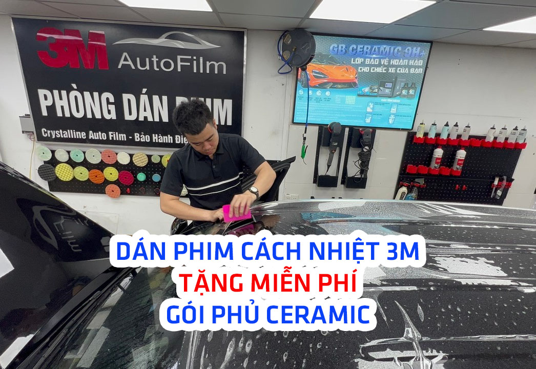 Dán Phim Cách Nhiệt 3m Tặng Phủ Ceramic