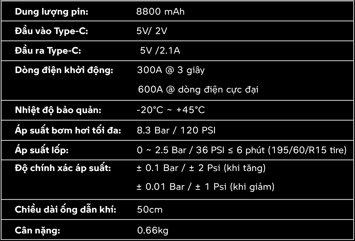 Thông Số T8 Pro 10